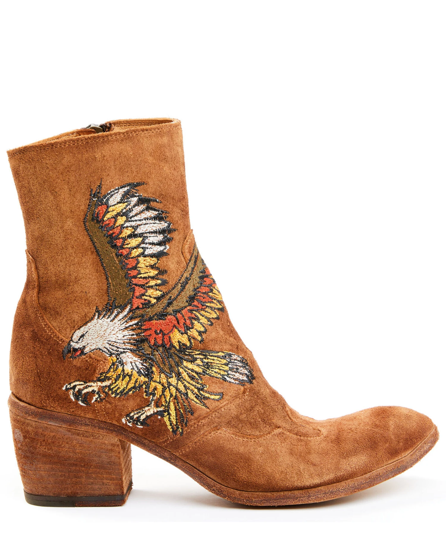 Marco Delli Women's Embroidered Eagle Fashion Booties - Round Toe 2 Marco Delli Women's Embroidered Eagle Fashion Booties - Round Toe - Image 2