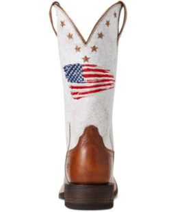 Ariat Women’s Patriot Crackled American Flag Western Performance Boots – Broad Square Toe -Ariat || Corral || Dan Post Store 2000355165 200 P3