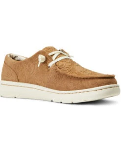 Ariat Women's Floral Emboss Hilo Flx Foam Casual Shoe - Moc ToeÂ