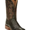 Tony Lama Men's Moore Umber Full-Quill Ostrich Western Boot - Broad Square Toe 