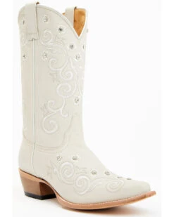 Shyanne Women's Victoria Hueso Studded Stitched Western Boots - Snip Toe