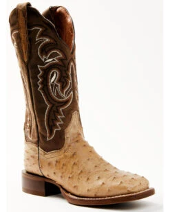 Dan Post Women's Exotic Full Quill Ostrich Western Boots - Broad Square Toe