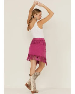 Double D Ranch Women's Chaperros Fringe Suede Skirt -Ariat || Corral || Dan Post Store 2000364069 650 P3