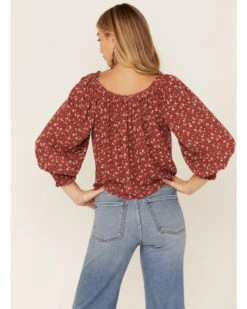 Wild Moss Women's Rust Floral Peasant Top -Ariat || Corral || Dan Post Store 2000365778 220 P3