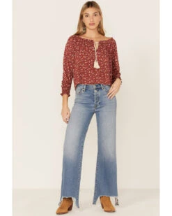 Wild Moss Women's Rust Floral Peasant Top -Ariat || Corral || Dan Post Store 2000365778 220 P4