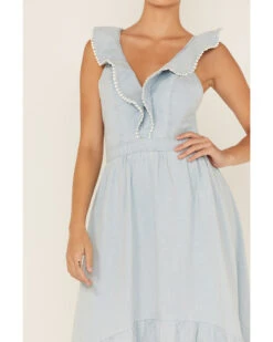 Molly Bracken Women's Ruffle Trim Cross Back Maxi Dress -Ariat || Corral || Dan Post Store 2000365795 450 P3