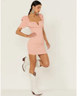 Flying Tomato Women's Bodycon Puff Sleeve Dress 7 Flying Tomato Women's Bodycon Puff Sleeve Dress -Ariat || Corral || Dan Post Store 2000365833 681 P4