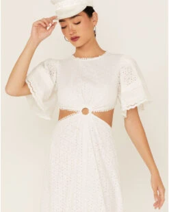 Maia Bergman Women's Ori Crochet Eyelet Open Back Maxi Dress  -Ariat || Corral || Dan Post Store 2000367310 100 P3