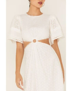 Maia Bergman Women's Ori Crochet Eyelet Open Back Maxi Dress  -Ariat || Corral || Dan Post Store 2000367310 100 P4