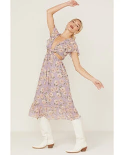 Sadie & Sage Women's Floral Cut-Out Midi Dress -Ariat || Corral || Dan Post Store 2000367469 570 P4