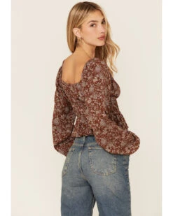 Wild Moss Long Sleeve Tie Front Ranched Floral Top -Ariat || Corral || Dan Post Store 2000368439 280 P3