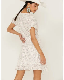 Molly Bracken Women's Floral Print Ruffle Puff Short Sleeve Mini Dress -Ariat || Corral || Dan Post Store 2000368842 100 P4