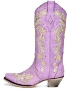 Corral Women's Embroidered Floral & Crystal Studded Tall Western Boots - Snip Toe -Ariat || Corral || Dan Post Store 2000370778 530 P3