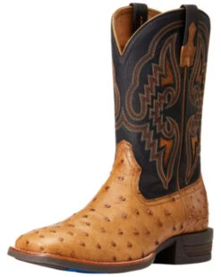 Ariat Men's Dagger Full-Quill Ostrich Exotic Western Boots - Broad Square Toe 