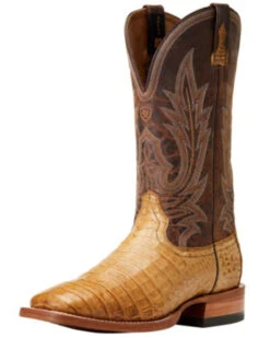 Ariat Men's Gunslinger Caiman Belly Exotic Western Boots - Broad Square Toe 