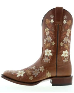 Botas Caborca For Liberty Black Women's Floral Embroidered Western Boots - Square Toe -Ariat || Corral || Dan Post Store 2000370990 280 P3