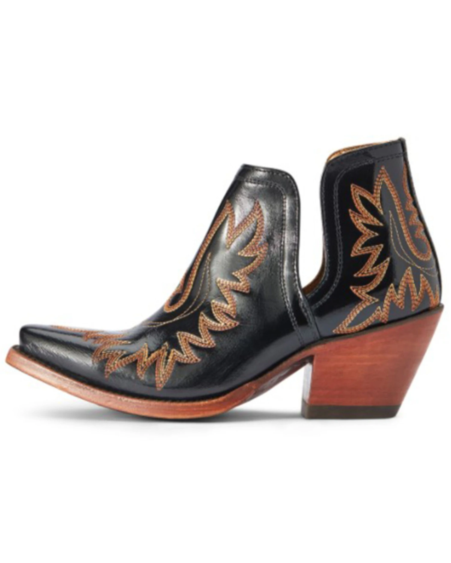 Ariat Women's Dixon Patent Spade Western Booties - Snip Toe 2 Ariat Women's Dixon Patent Spade Western Booties - Snip Toe - Image 2