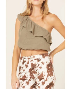 Jolt Women's One-Shoulder Ruffle Crop Top -Ariat || Corral || Dan Post Store 2000371513 220 P3