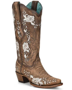 Corral Women's Embroidered Floral Western Boots - Snip Toe