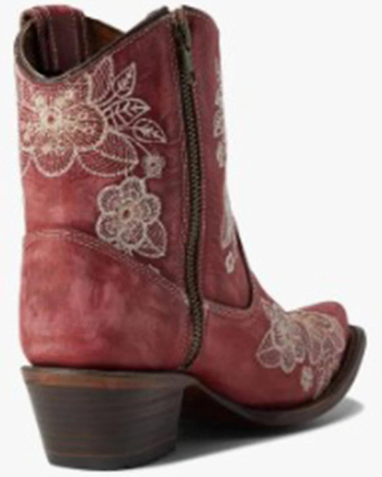 Corral Women's Flowered Embroidery Ankle Western Booties - Snip Toe 4 Corral Women's Flowered Embroidery Ankle Western Booties - Snip Toe - Image 4