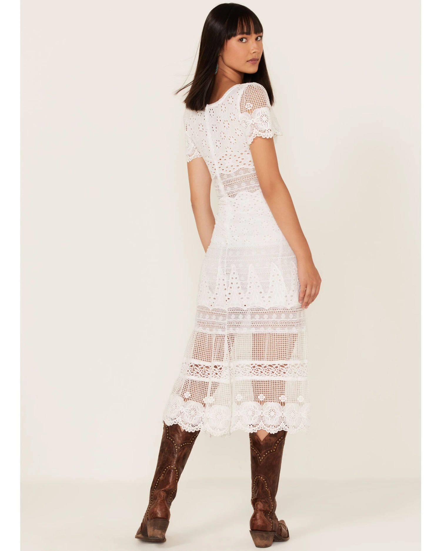 Maia Bergman Women's Surya Eyelet Lace Midi Dress 4 Maia Bergman Women's Surya Eyelet Lace Midi Dress - Image 4