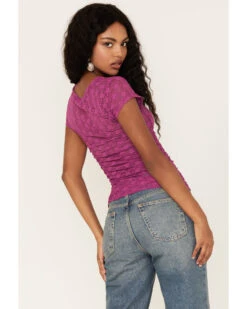 Free People Women's Keep It Simple Lace Short Sleeve Top -Ariat || Corral || Dan Post Store 2000374742 555 P4