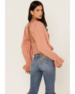 Free People Women's Megan Crochet Knit Peplum Puff Sleeve Top -Ariat || Corral || Dan Post Store 2000374746 103 P4