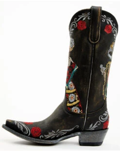 Old Gringo Women's Reinas La Catrina Skeleton & Floral Embroidered Tall Western Leather Boots - Snip Toe -Ariat || Corral || Dan Post Store 2000374907 944 P3