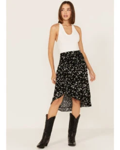 Beyond The Radar Women's Floral Print Midi Skirt