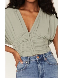 Free People Women's Aria Ruched Corset Crop Top -Ariat || Corral || Dan Post Store 2000378055 341 P3