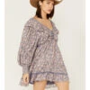 Jen's Pirate Booty Women's Floral Print Long Sleeve Wildflower Lasi Mini Dress