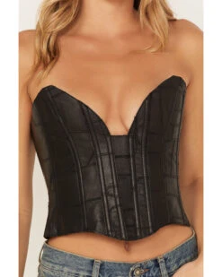 Understated Leather Women's Vixen Boned Leather Patched Corset -Ariat || Corral || Dan Post Store 2000381557 001 P4