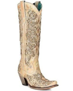 Corral Women's Inlay Western Boots - Snip Toe