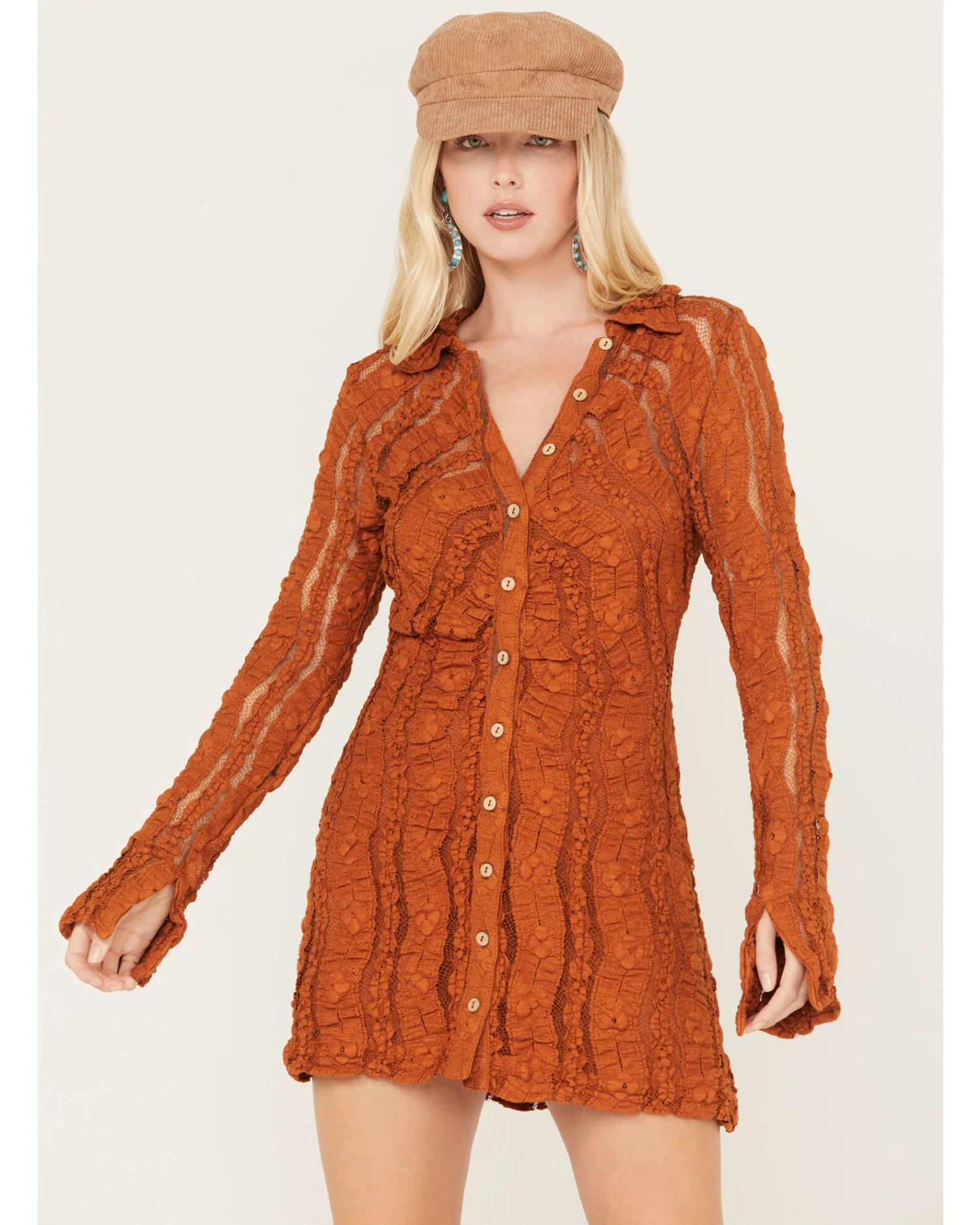 Free People Women's Shayla Lace Mini Dress 1 Free People Women's Shayla Lace Mini Dress