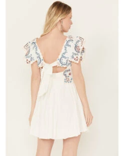 Free People Women's Rambling Roads Mini Short Sleeve Embroidered Dress 7 Free People Women's Rambling Roads Mini Short Sleeve Embroidered Dress -Ariat || Corral || Dan Post Store 2000388007 100 P4