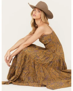 Free People Women's Sundrenched Floral Print Sleeveless Maxi Dress